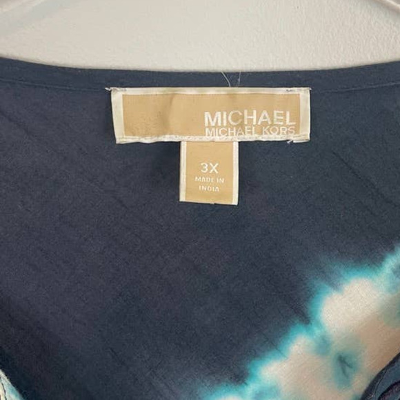 Michael Kors Tie Dye Cotton Embroidered Tunic Top - Picture 3 of 6